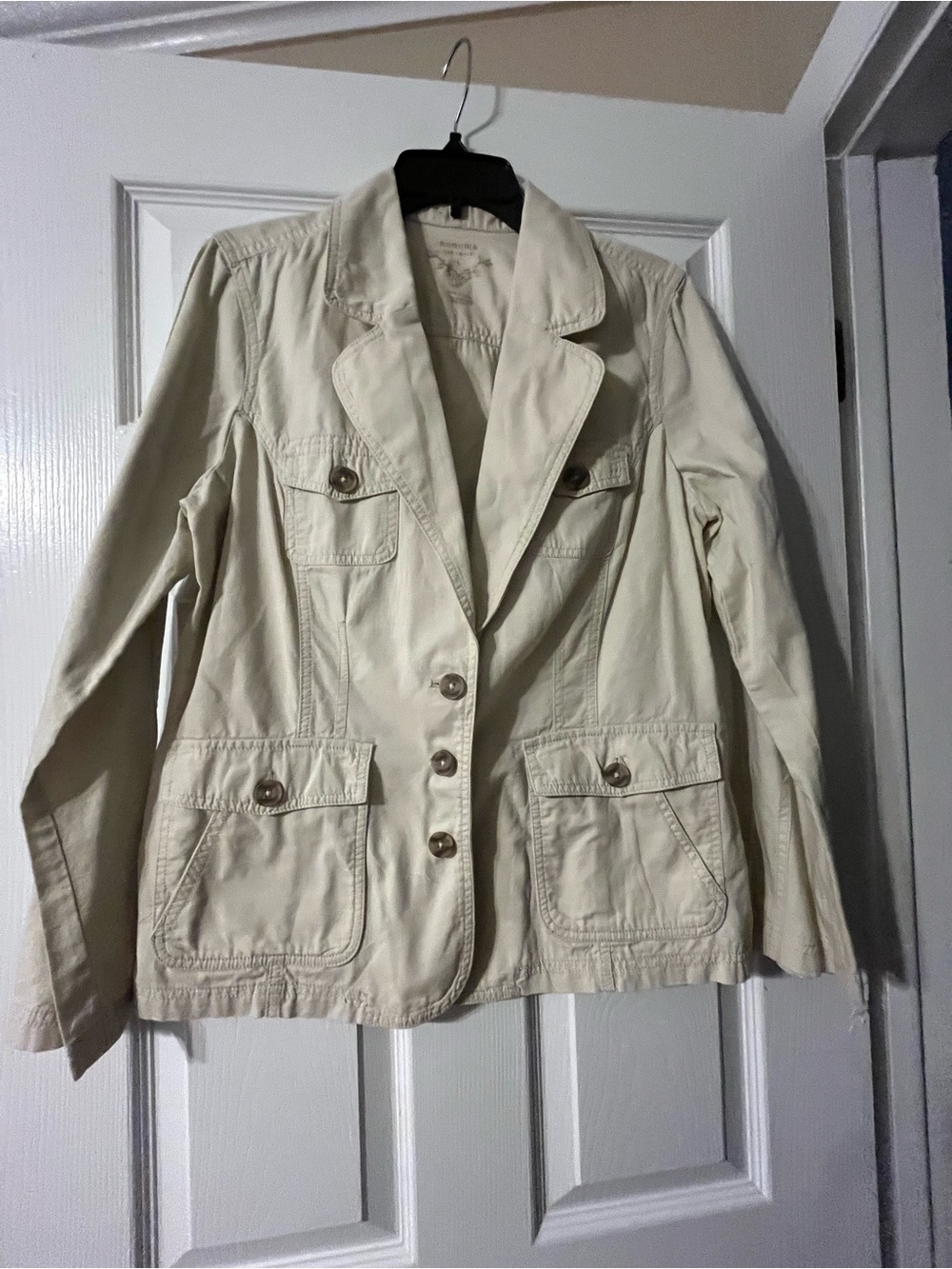 Sonoma Cream Button-Front Utility Blazer